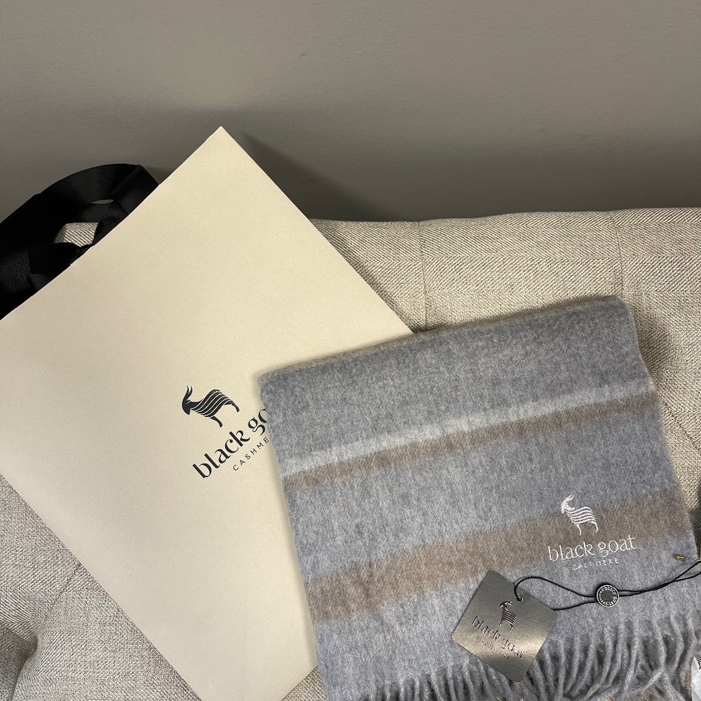 Black Goat Cashmere Scarf / Shawl